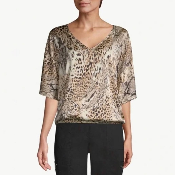 Chico's satin print blouse - Picture 13 of 14